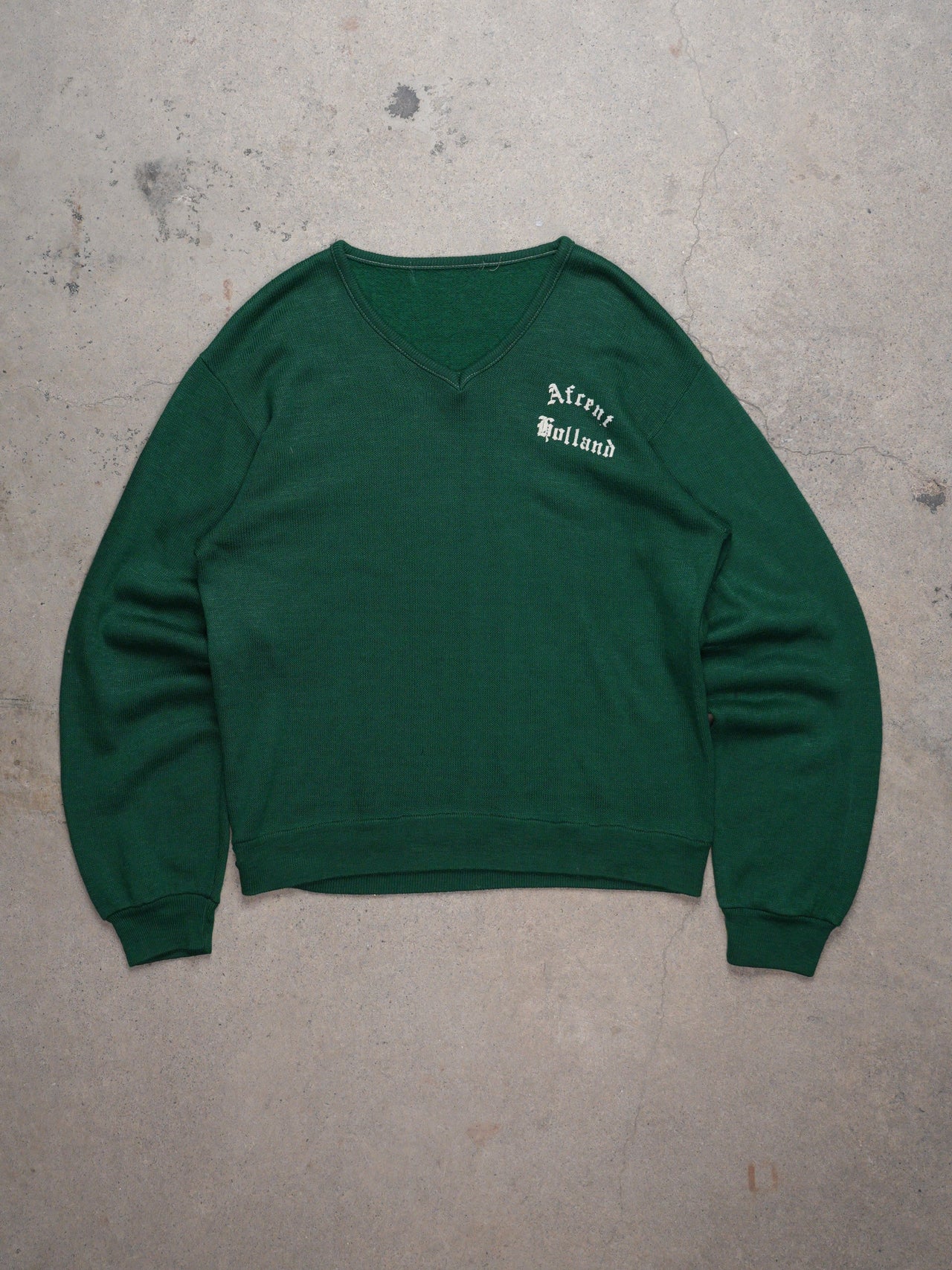 Vintage 1970s - "afrent Holland" Collegiate V Neck Sweater