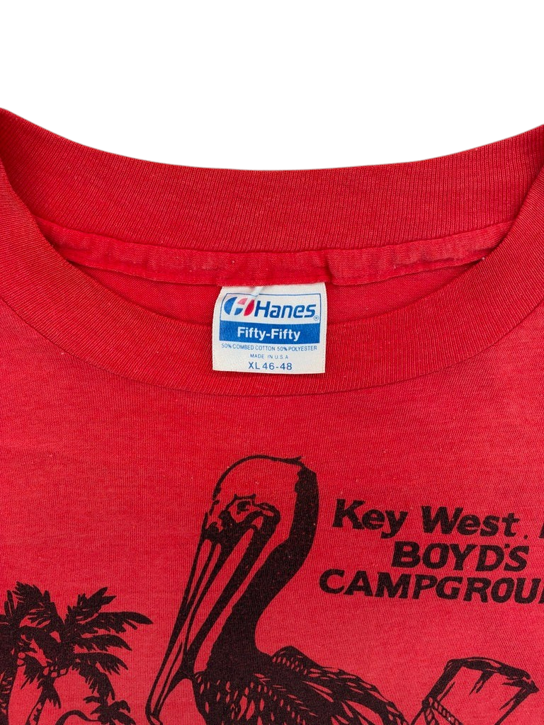 Exile Vintage red 1980s Hanes Fifty-Fifty t-shirt with Key West Boyd&