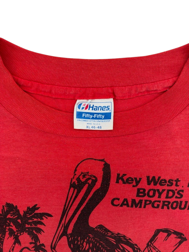 Exile Vintage red 1980s Hanes Fifty-Fifty t-shirt with Key West Boyd&