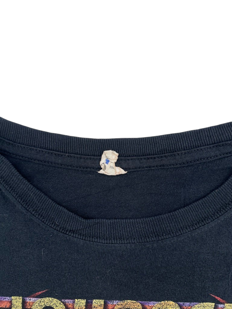 Exile Vintage black 2013 Journey tour t-shirt with a worn neck tag, size XL, showing a classic crew neck design.