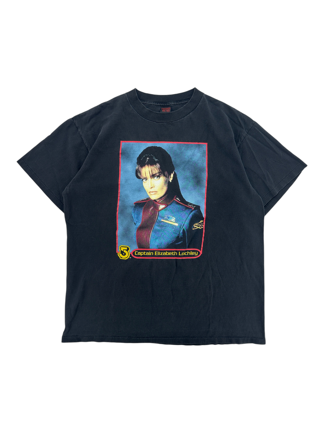 Exile Vintage black 1990s Babylon 5 Captain Elizabeth Lochley graphic T-shirt in size XL
