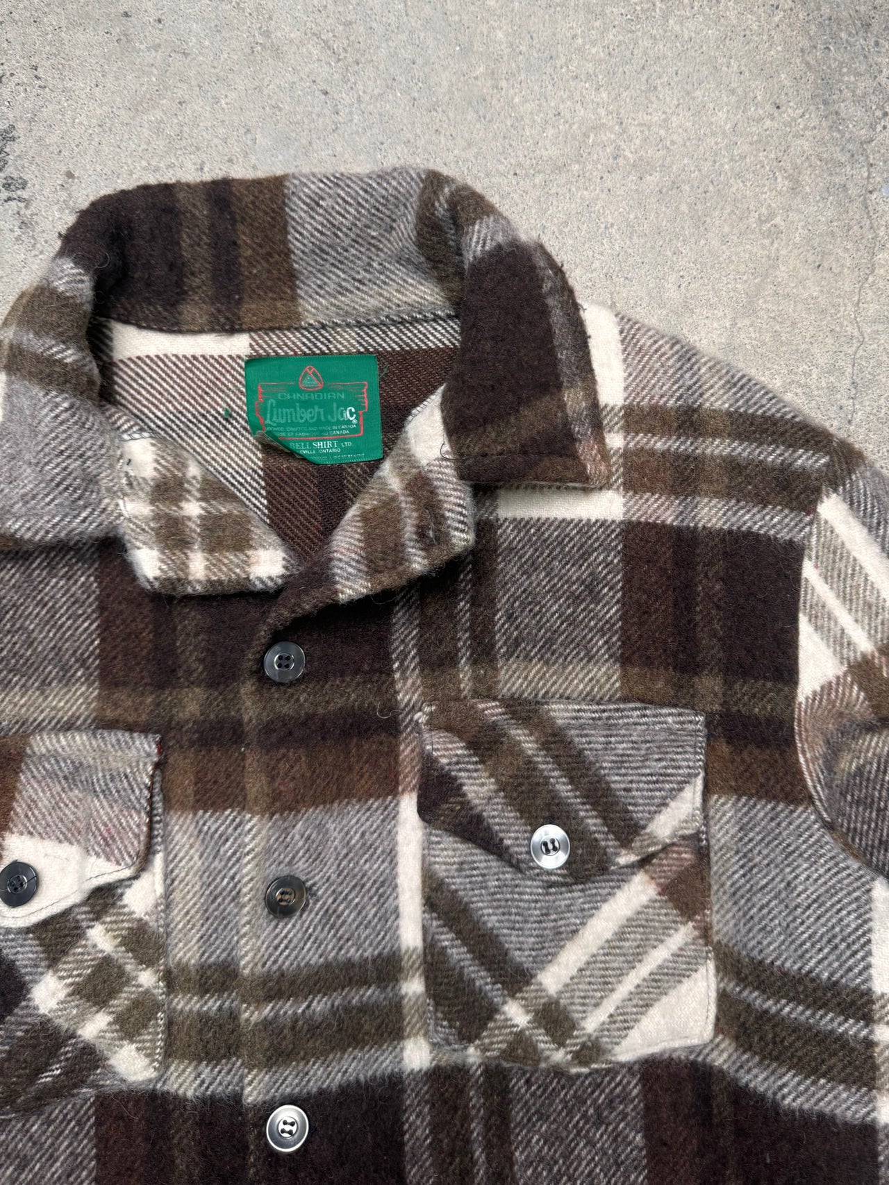  Plaid Woolen Button-Up Jacket (XL)