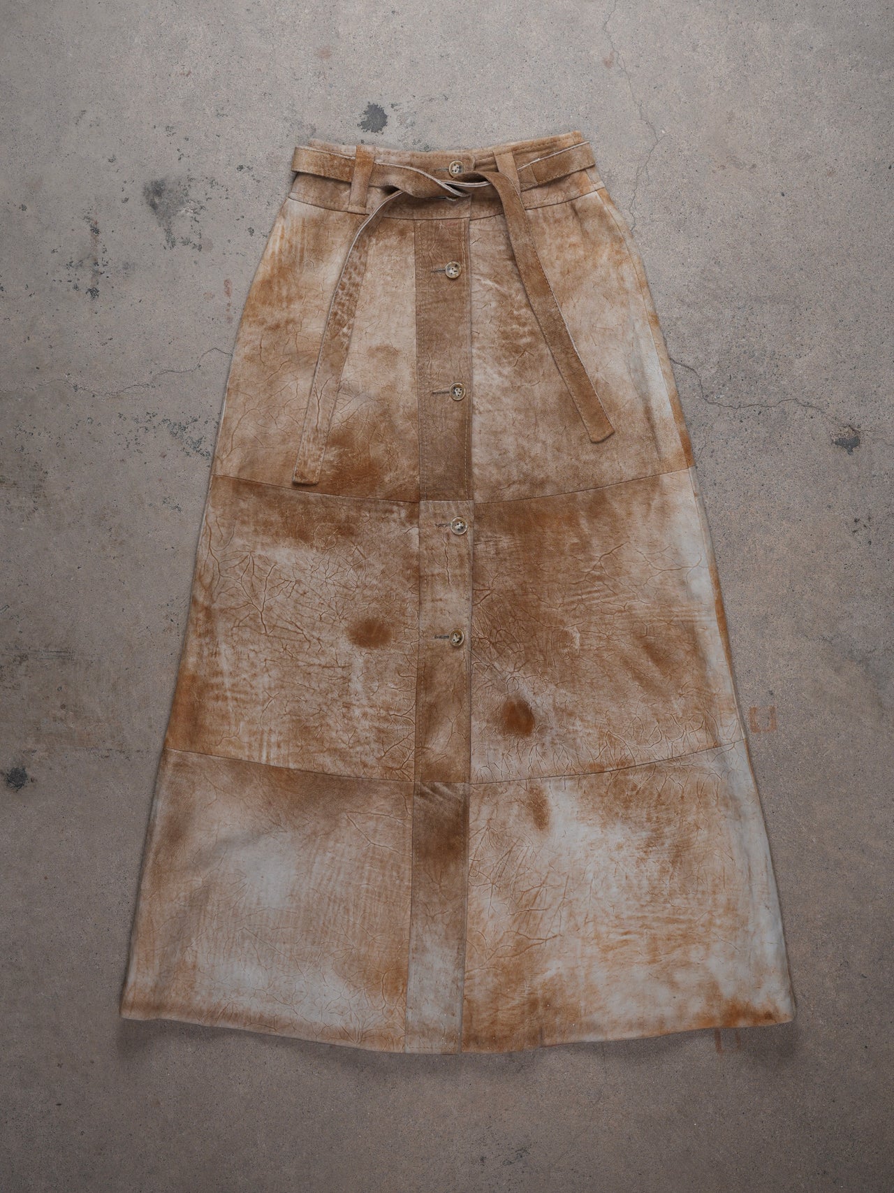 Vintage 1970s - Suede Maxi Skirt