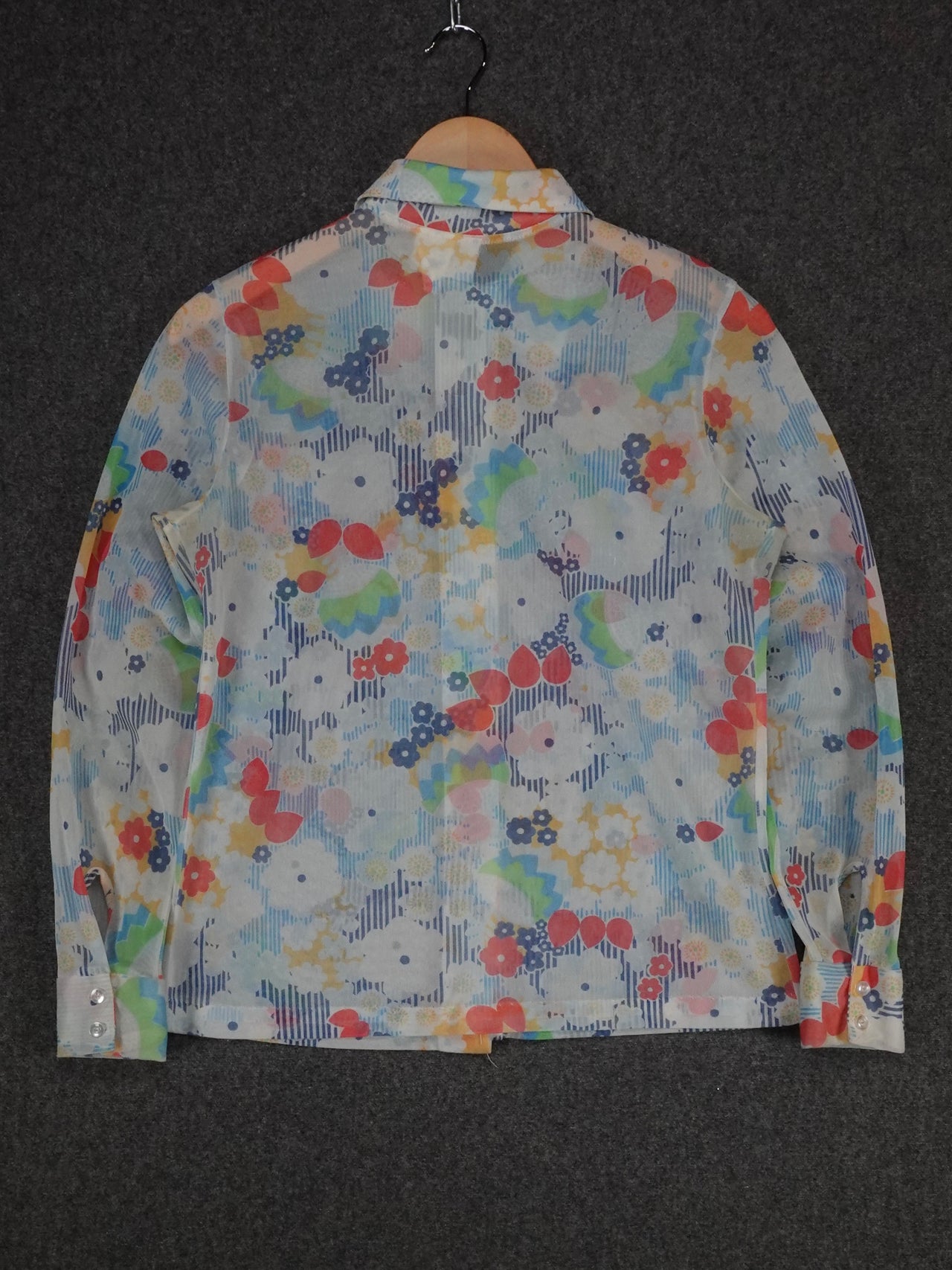 1970s - Made Right USA Polyester Dagger Collar Shirt