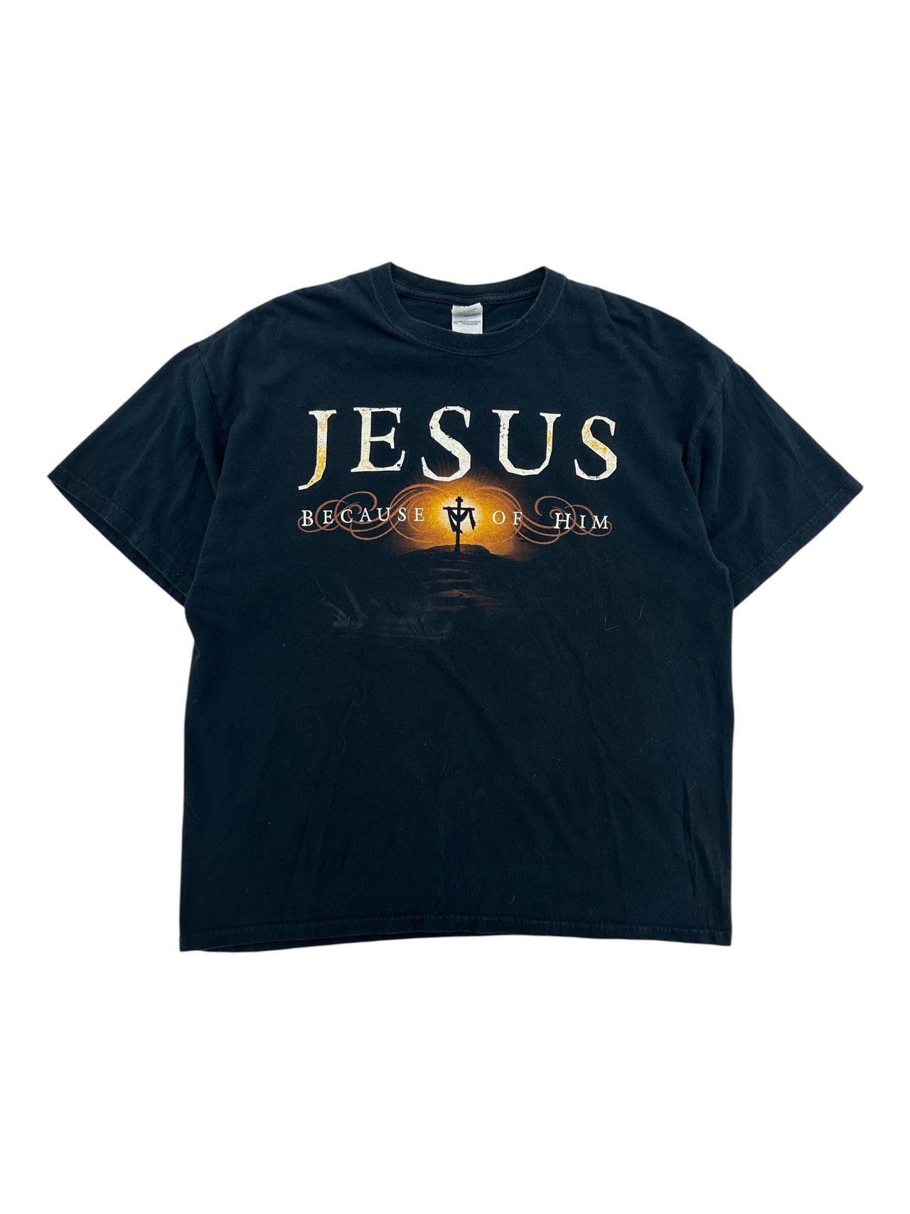 2000s Jesus "Because Of Him" T-shirt