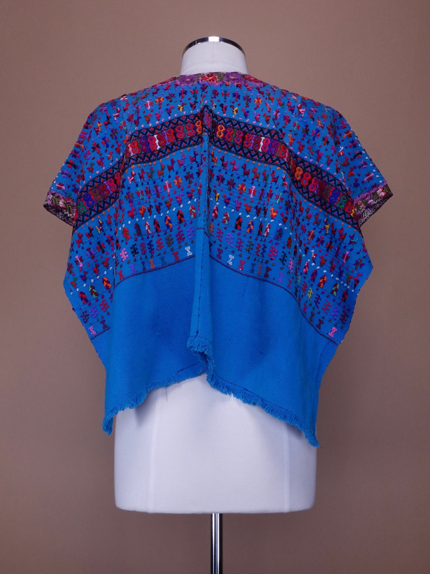 1970s - Mexican Hand Embroidered Poncho