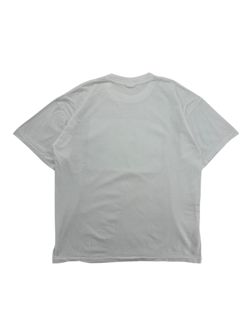 Exile Vintage 1990s white Raffaello T-shirt, back view of a plain cotton XL vintage graphic tee.