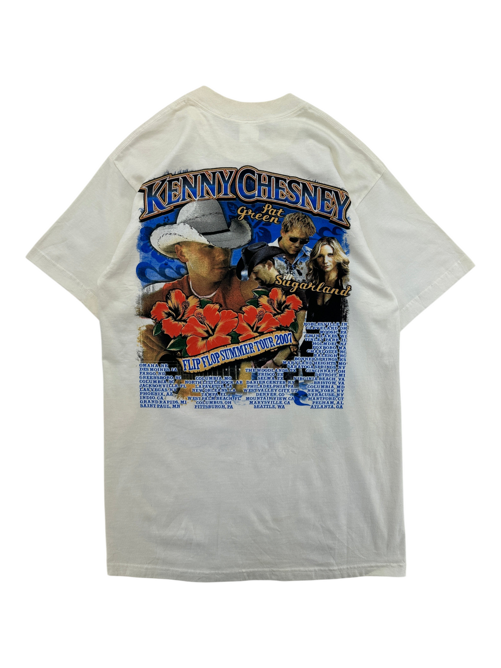Exile Vintage 2007 Kenny Chesney Flip Flop Summer Tour graphic t-shirt in cream with back print