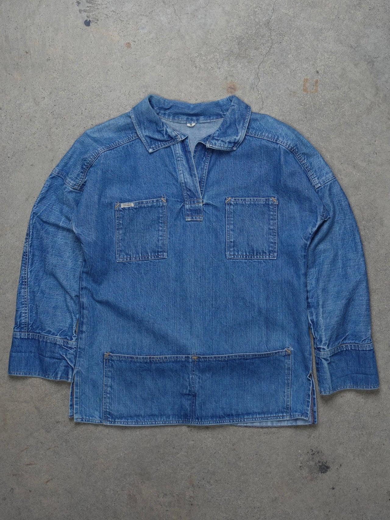 Vintage 1970s - Denim Pullover Shirt