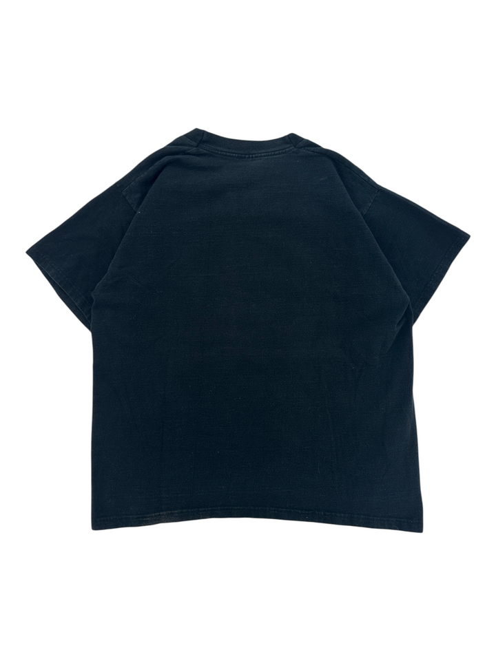 Exile Vintage black 1990s Buffy The Vampire Slayer t-shirt, back view of a plain cotton crew neck tee.