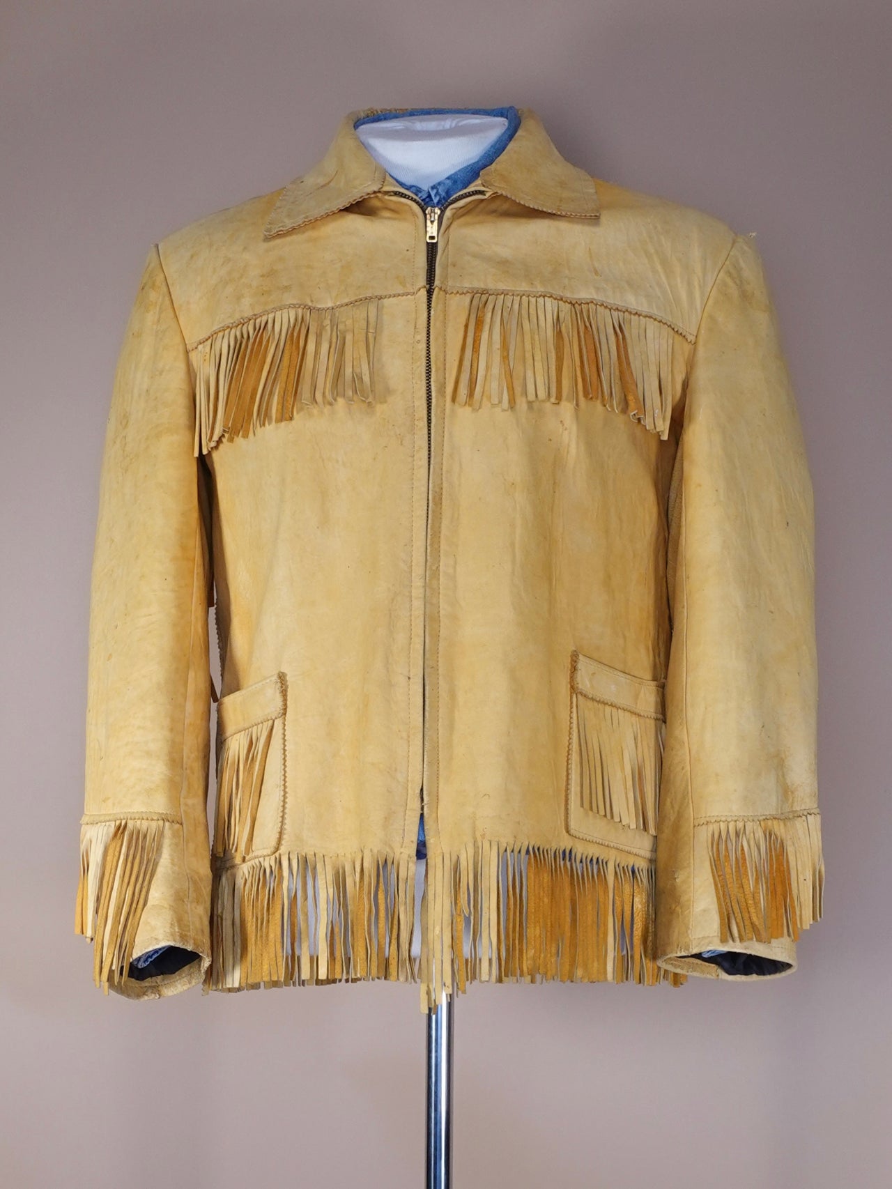 1970s - Genuine Doe Skin Fringe Leather Jacket