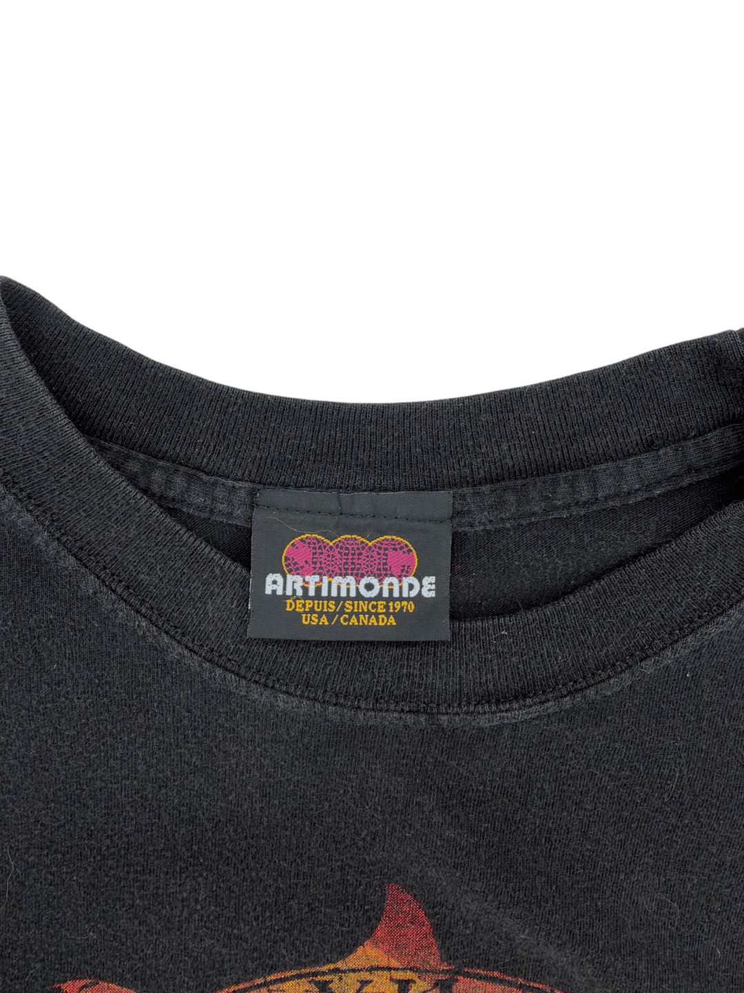 Exile Vintage 2001 Pink Floyd T-shirt featuring an Artimonde tag on a black cotton crew neck collar