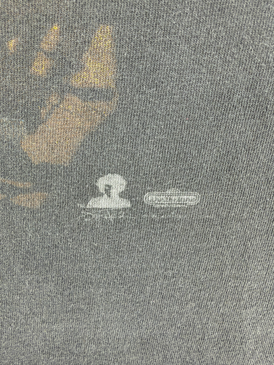 Exile Vintage 1990s Jimi Hendrix South Saturn Delta t-shirt copyright detail on black cotton fabric