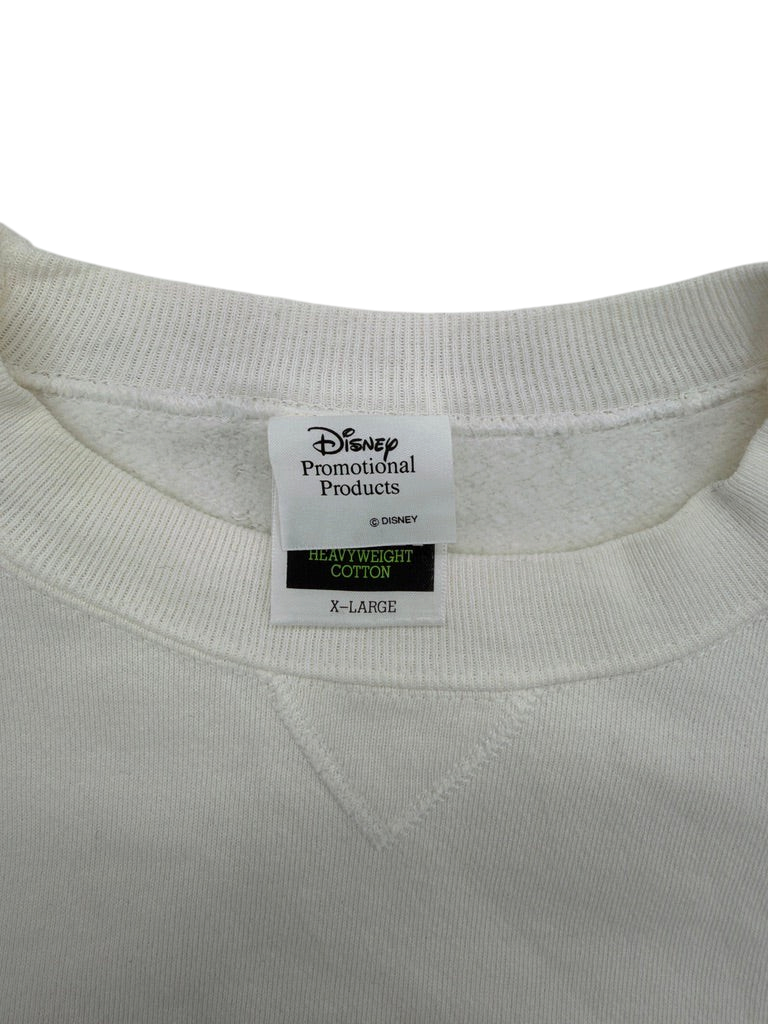 Exile Vintage 1990s Aladdin crewneck white sweatshirt with Disney Promotional Products label in size XL