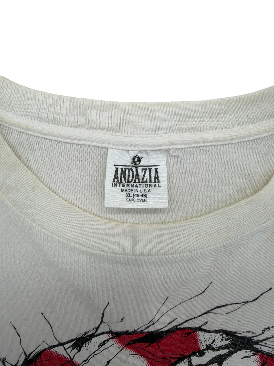 Exile Vintage 1990s Alice In Wonderland t-shirt featuring an Andazia International label in size XL