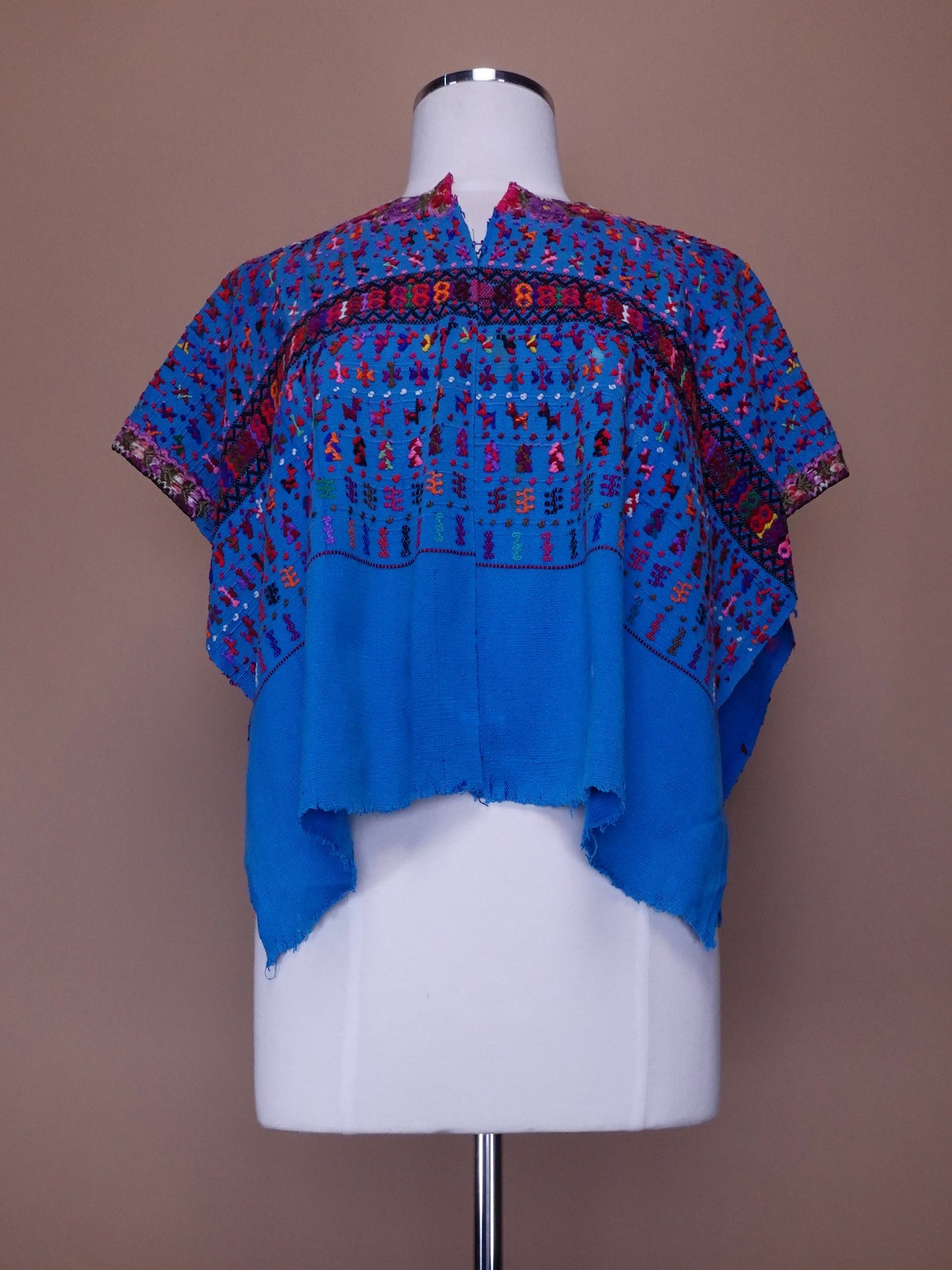 1970s - Mexican Hand Embroidered Poncho