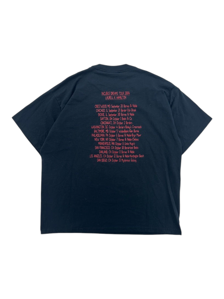 Exile Vintage black 2004 Anita Blake tour t-shirt with red back graphic listing tour dates and locations