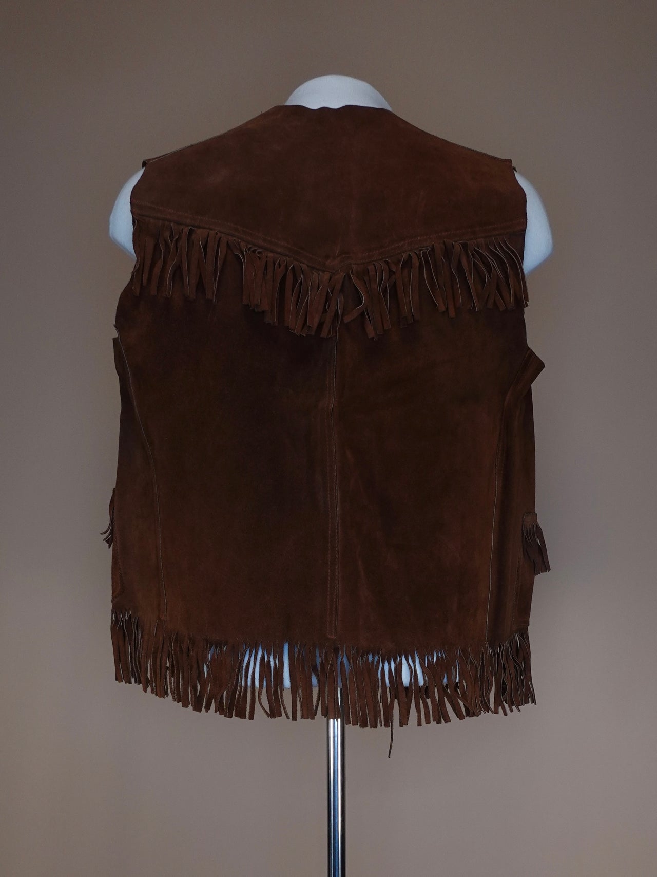 Vintage Suede Fringe Vest w/ tie closure