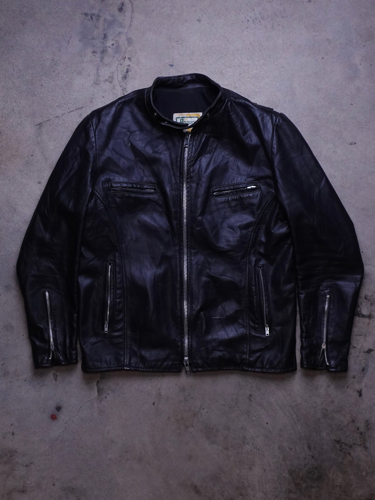 1980s - Brimco Black Cafe Racer Motorcycle Jacket
