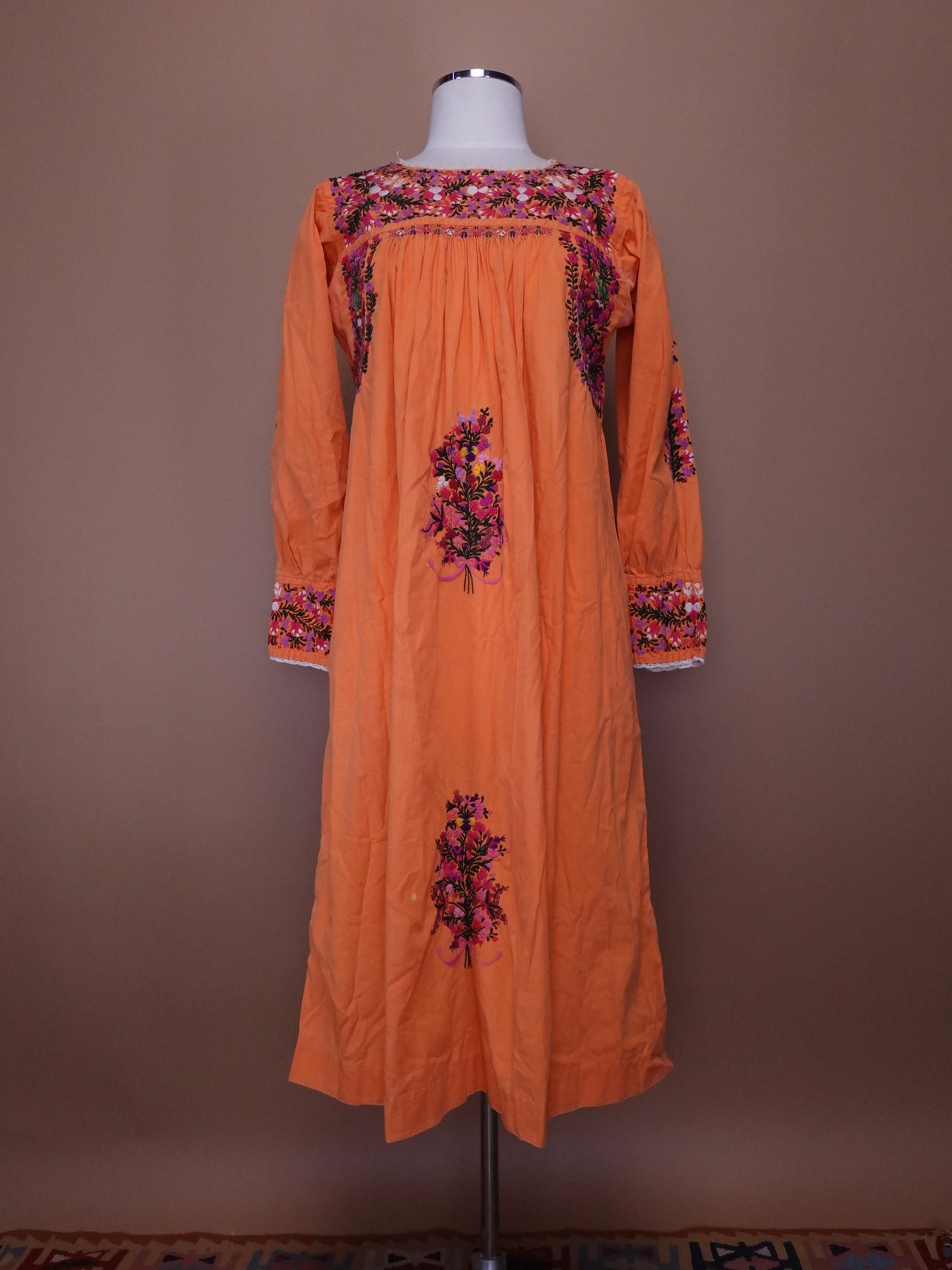Vintage Orange Mexican Wedding Dress