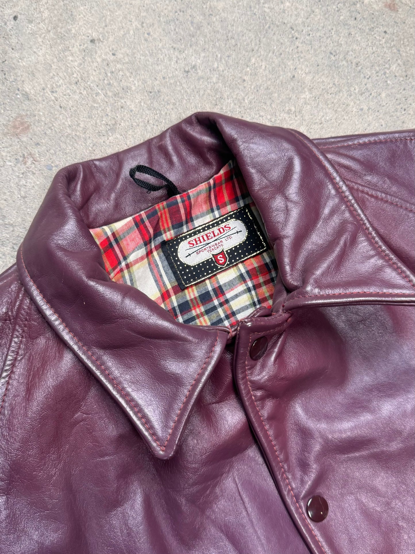 1980S - SHIELDS LEATHER SPORTS JACKET
