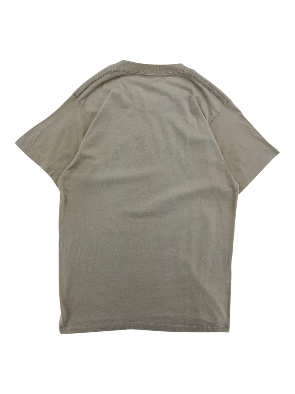 Back view of a plain beige Exile Vintage 1980s Bud Light t-shirt in size large