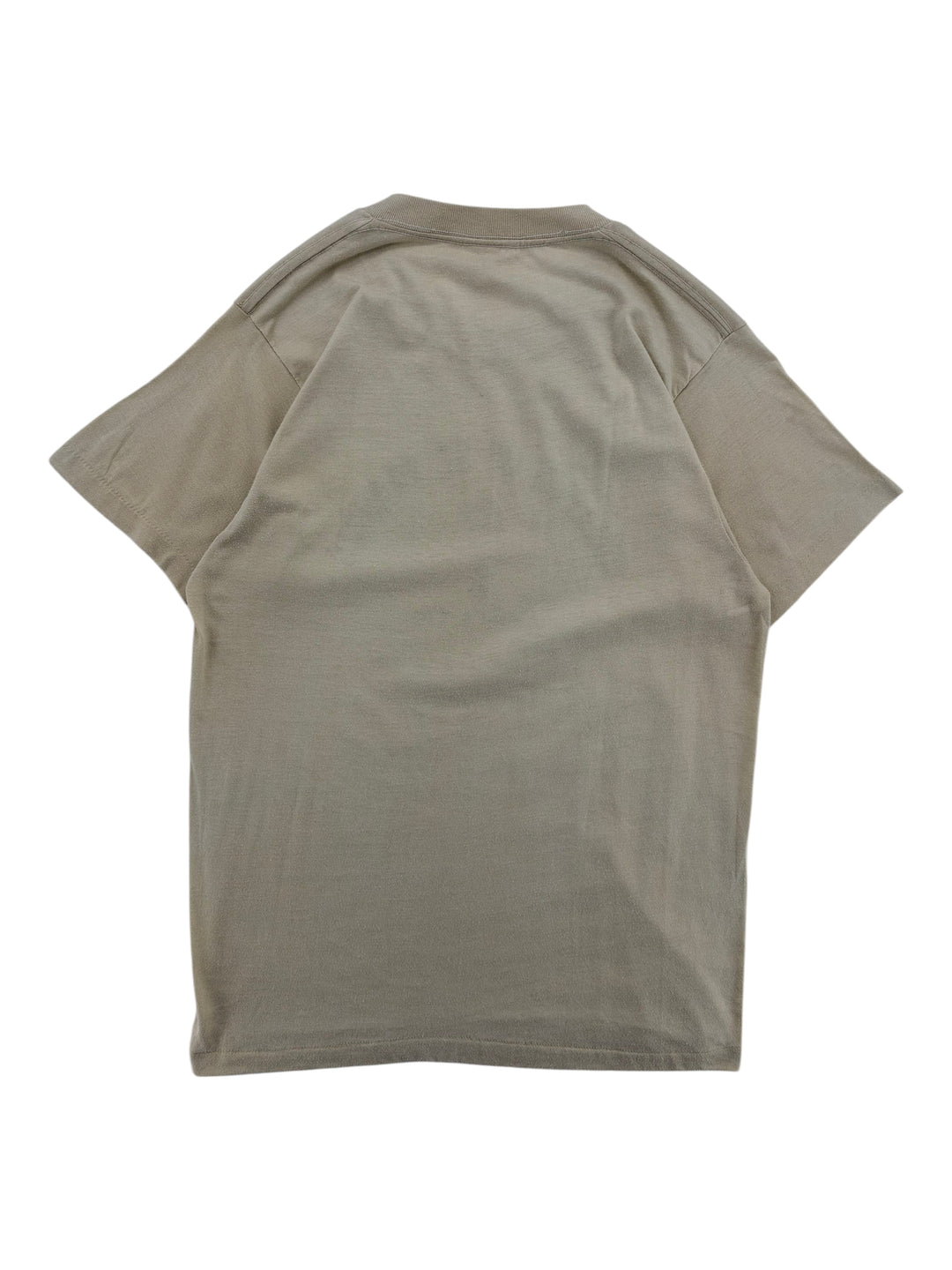 Back view of a plain beige Exile Vintage 1980s Bud Light t-shirt in size large