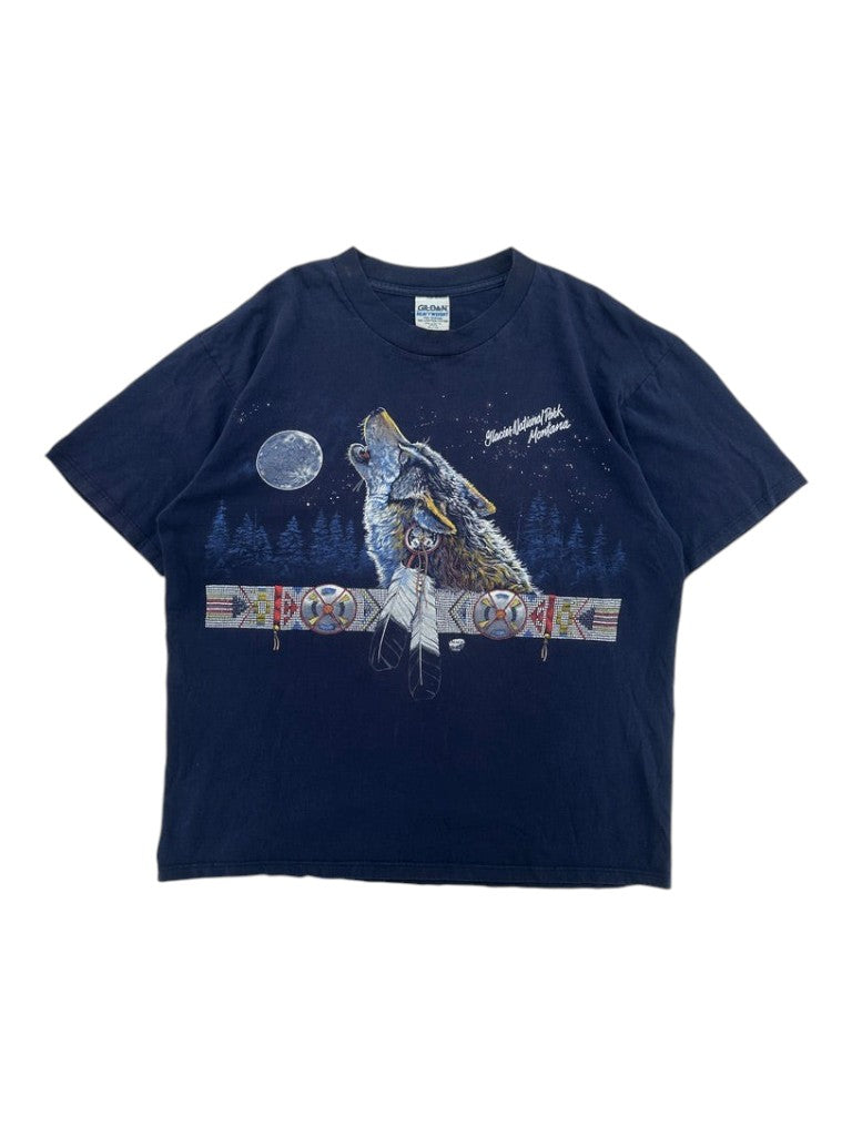 1990s Wolf in Glacier National Park Montana T-shirt