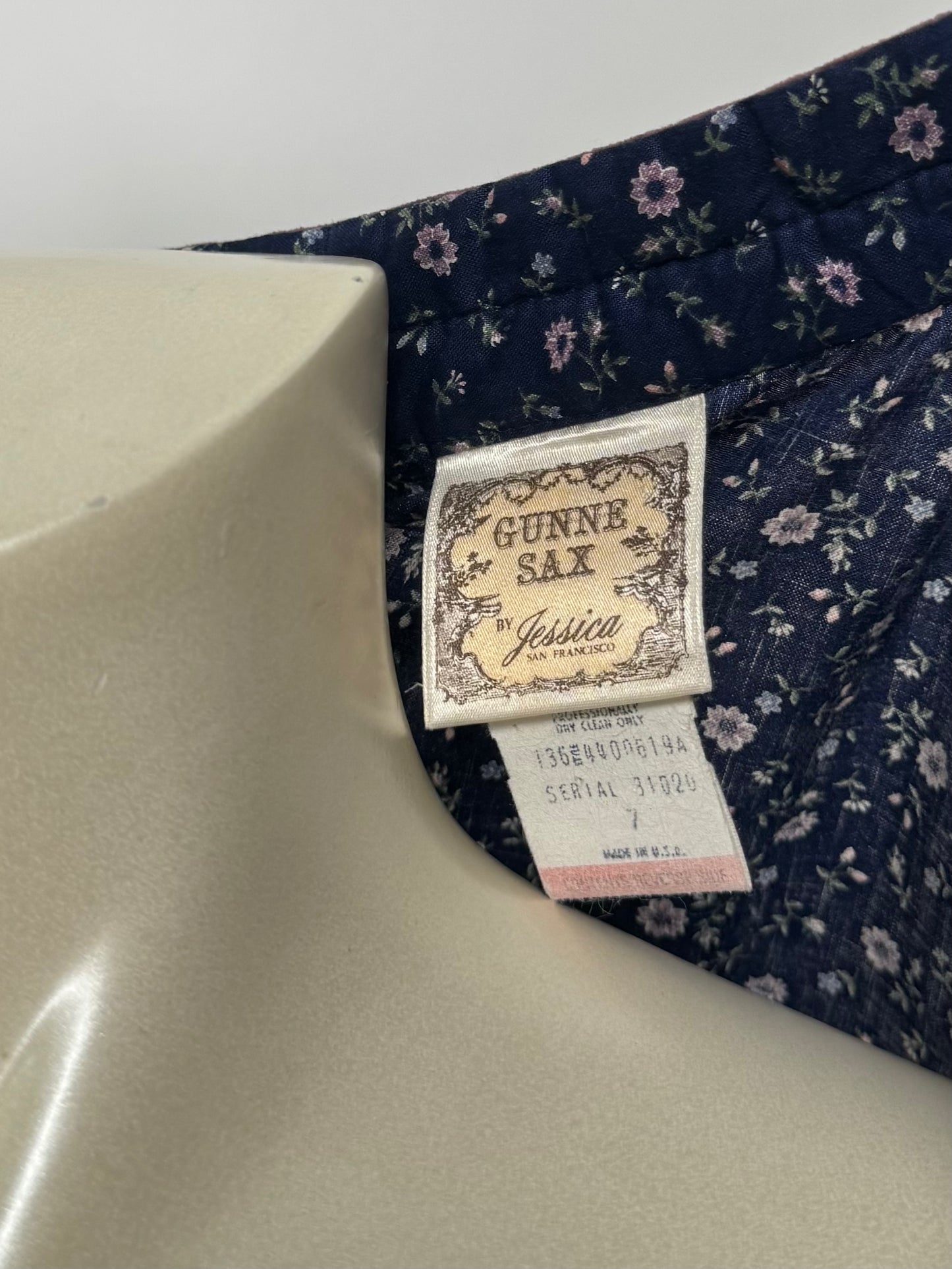 1970S - GUNNE SAX GOLD LABEL FLORAL PATTERN DRESS