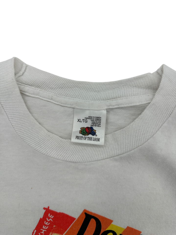 Exile Vintage 1990s Doritos promo t-shirt featuring a white Fruit of the Loom tag in size XL