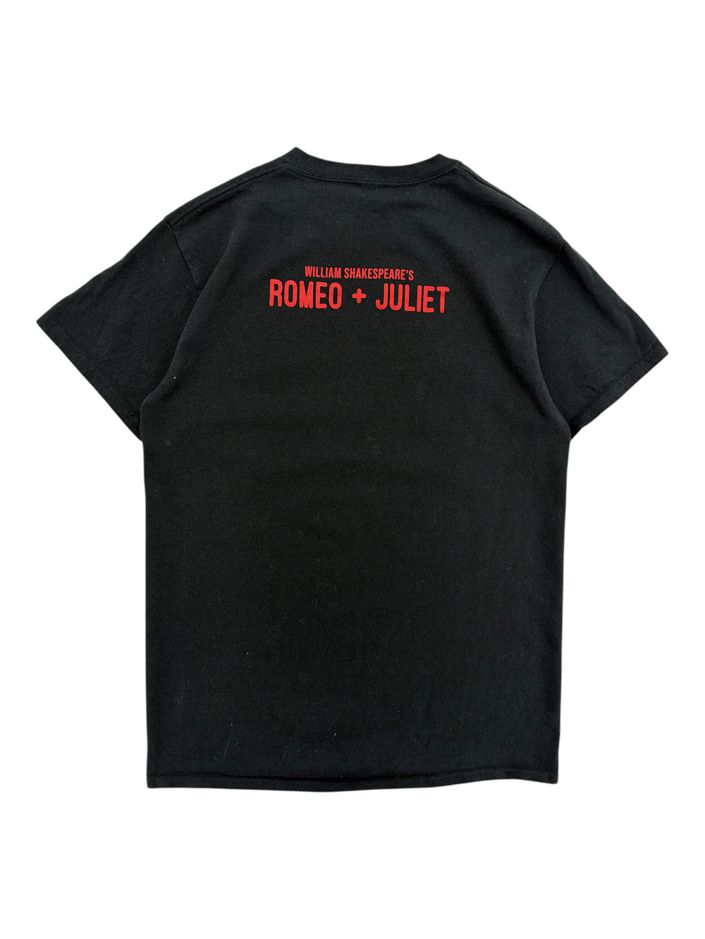 Exile Vintage black Romeo + Juliet movie t-shirt with red graphic text on the back, size small.