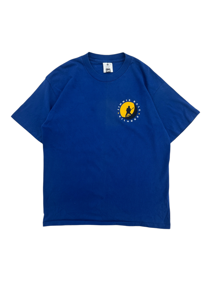 Exile Vintage blue 1990s Jimmie Dale Gilmore tour t-shirt with a circular graphic on the chest