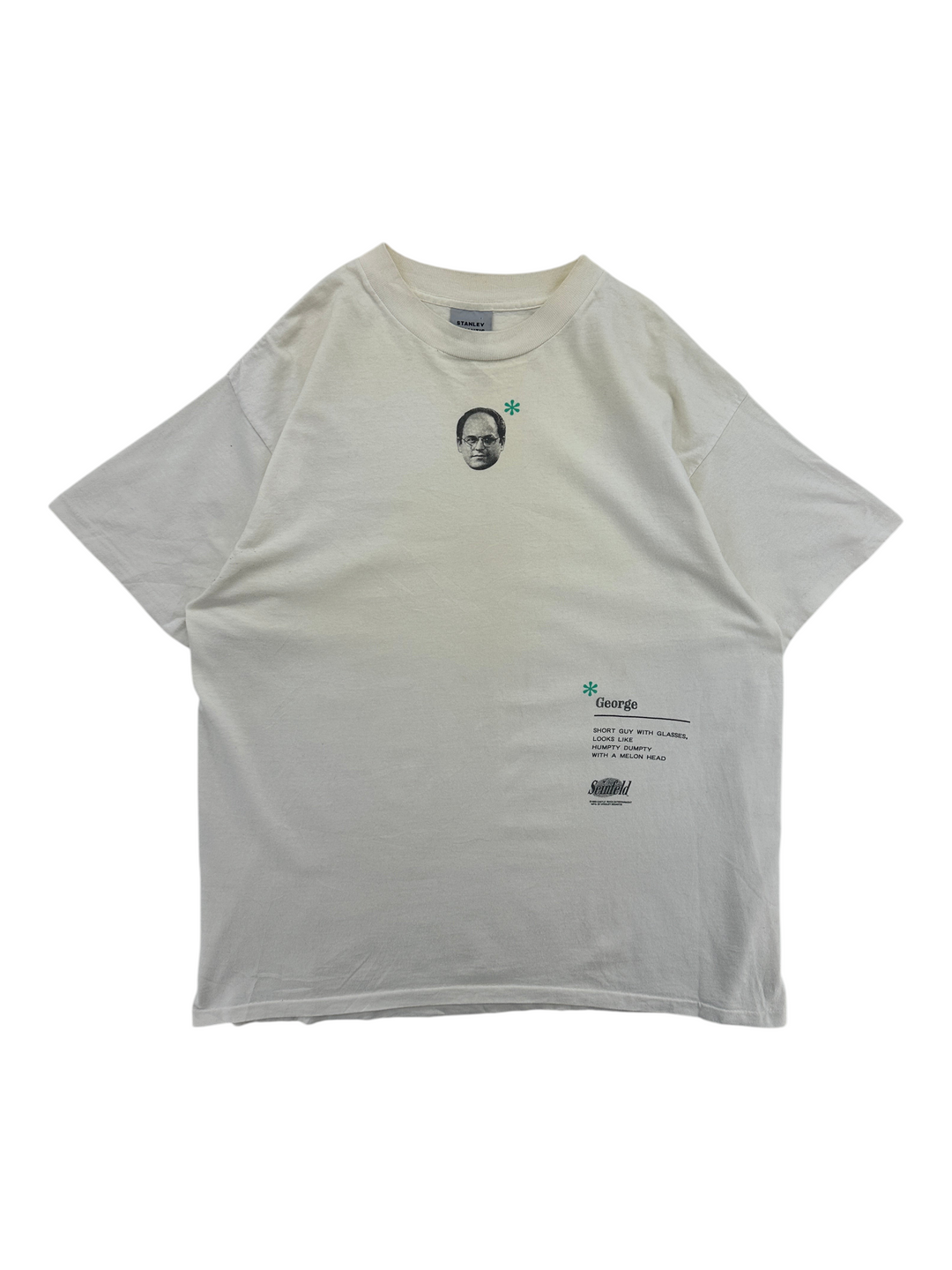 Exile Vintage 1990s cream Seinfeld George Costanza graphic t-shirt in size XL with minimalist character print
