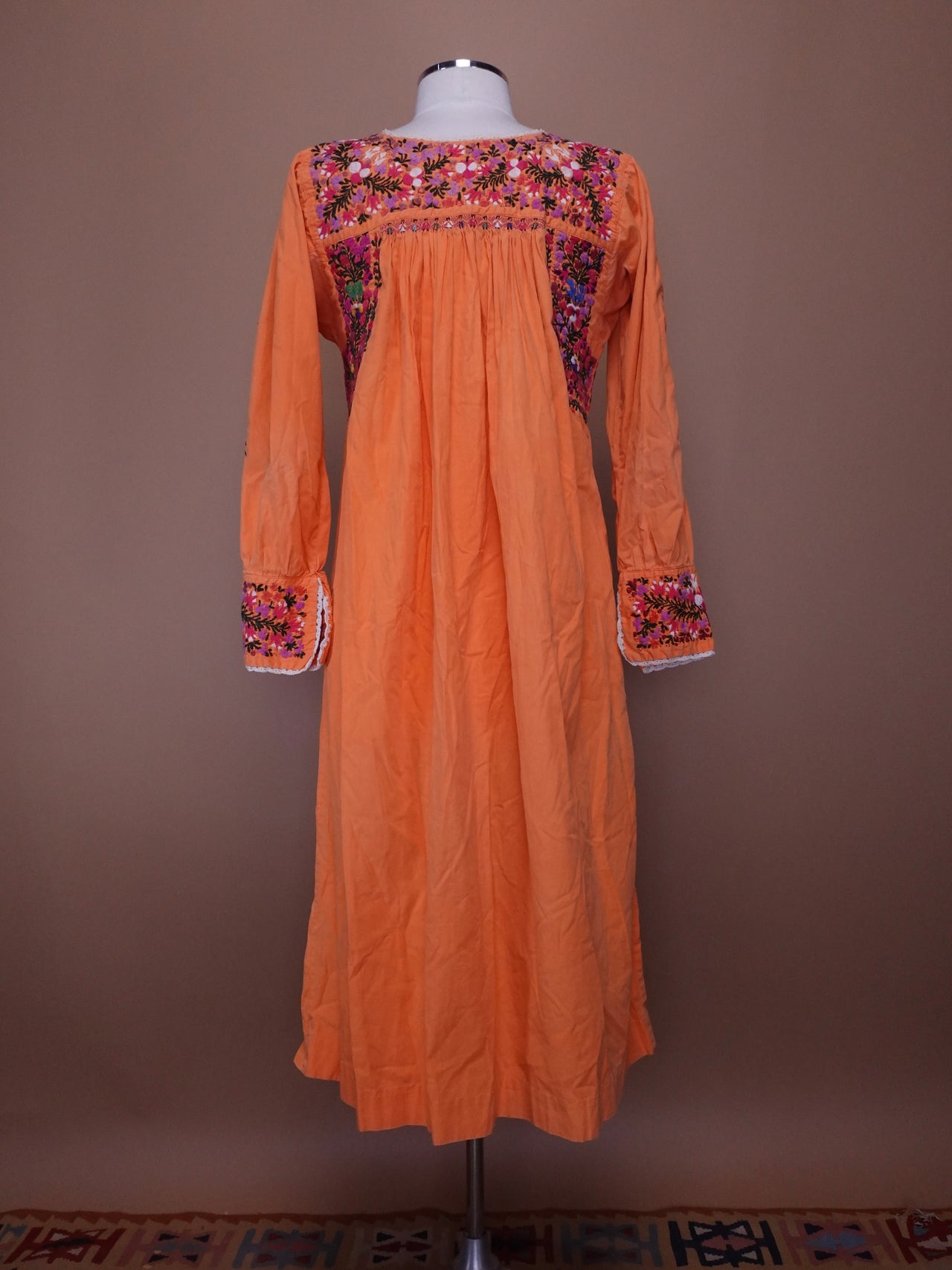 Vintage Orange Mexican Wedding Dress