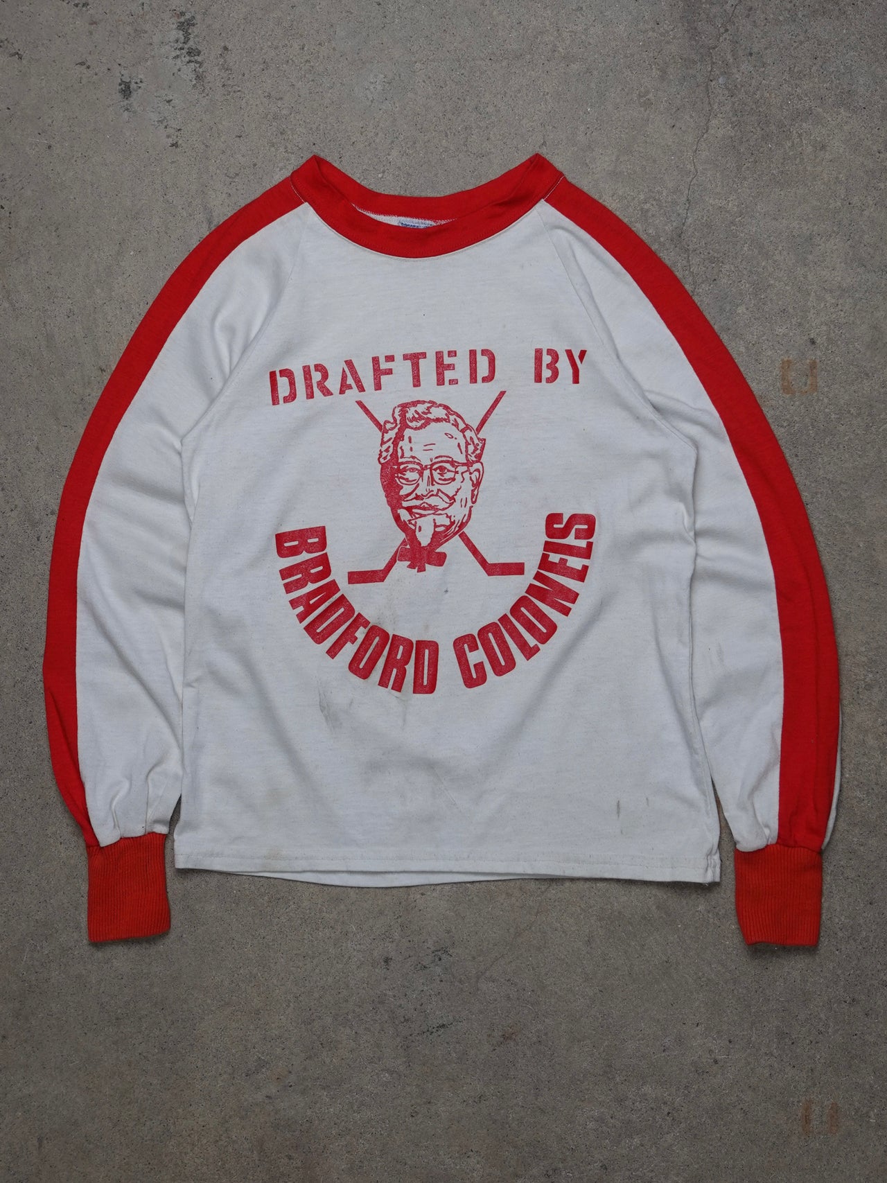 1970S - "DRAFTED BY BRADFORD COLONELS" L/S T-SHIRT