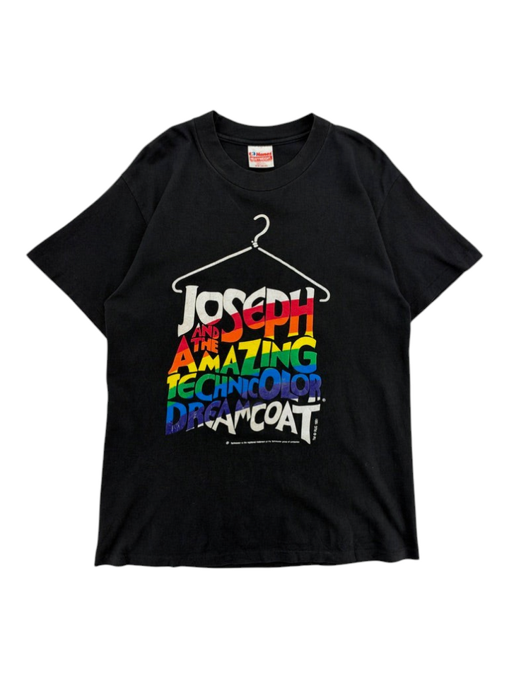 Exile Vintage black 1990s Joseph and the Amazing Technicolor Dreamcoat graphic t-shirt with rainbow lettering
