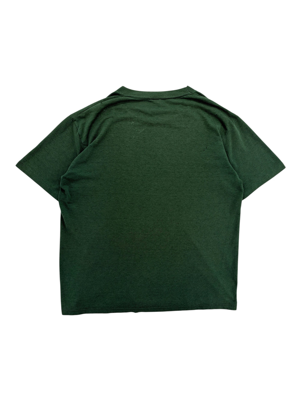 Exile Vintage 1980s Troop 436 dark green vintage t-shirt, back view, size XL.