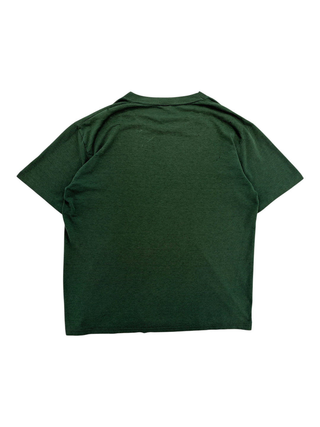 Exile Vintage 1980s Troop 436 dark green vintage t-shirt, back view, size XL.