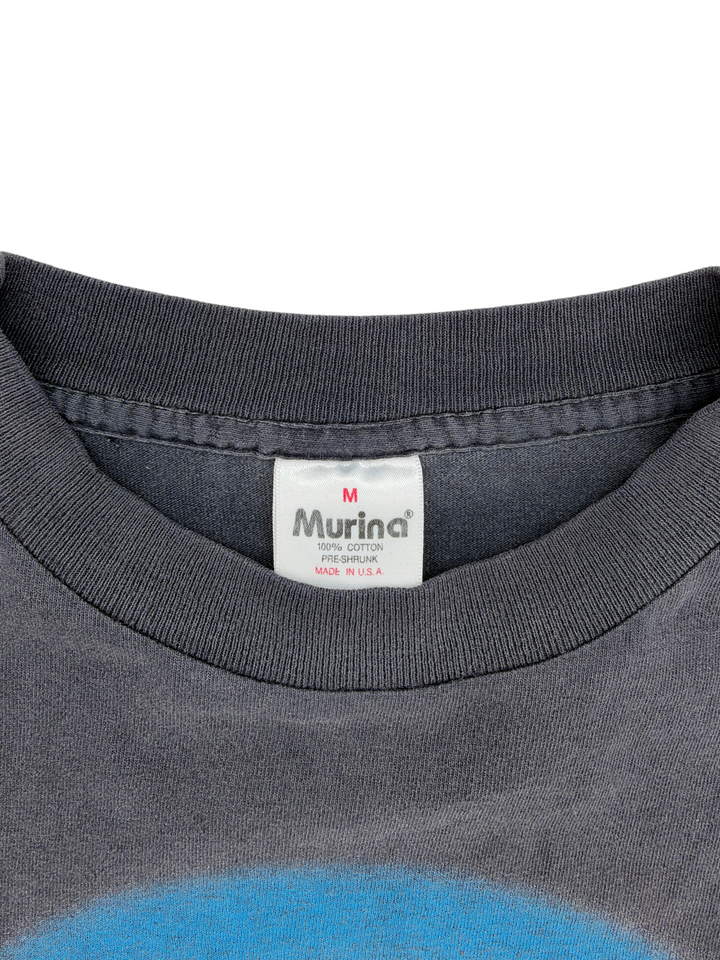 Exile Vintage 1990s Dennis Rodman t-shirt featuring a Murina tag on a faded black cotton crew neck collar