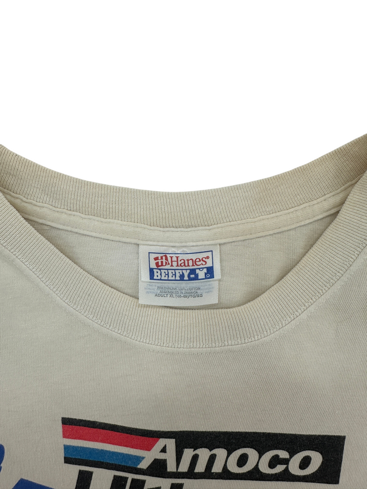 Exile Vintage 2000s Knoxville racing t-shirt featuring a Hanes Beefy-T tag on a cream cotton crewneck