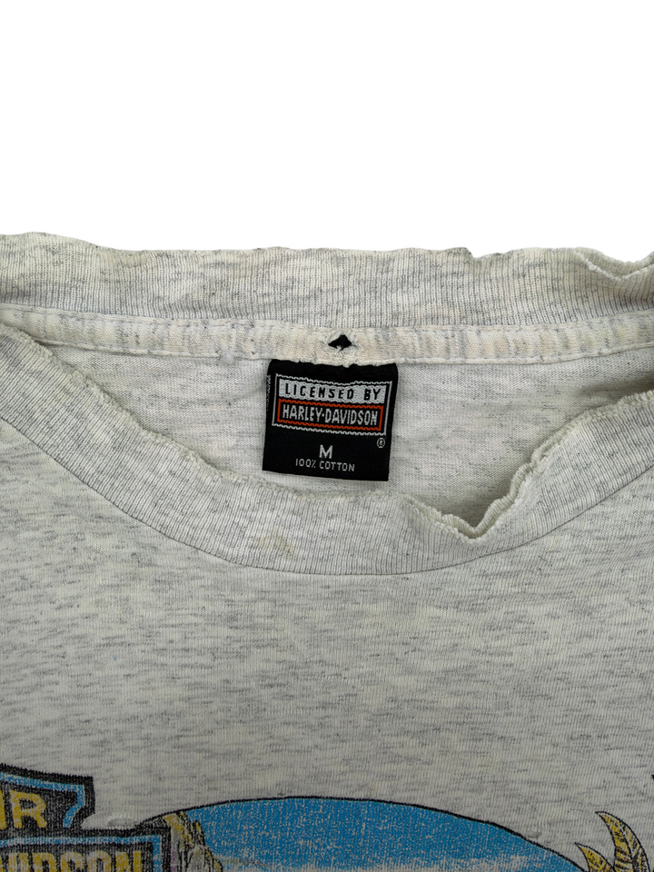 Exile Vintage 1990s Harley Davidson grey cotton t-shirt with original licensed neck tag