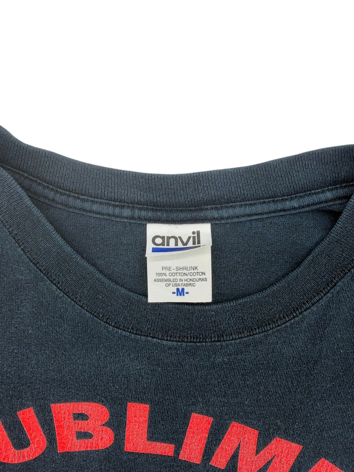 Exile Vintage 2000s Sublime Sun T-shirt featuring an Anvil size M tag on black cotton fabric