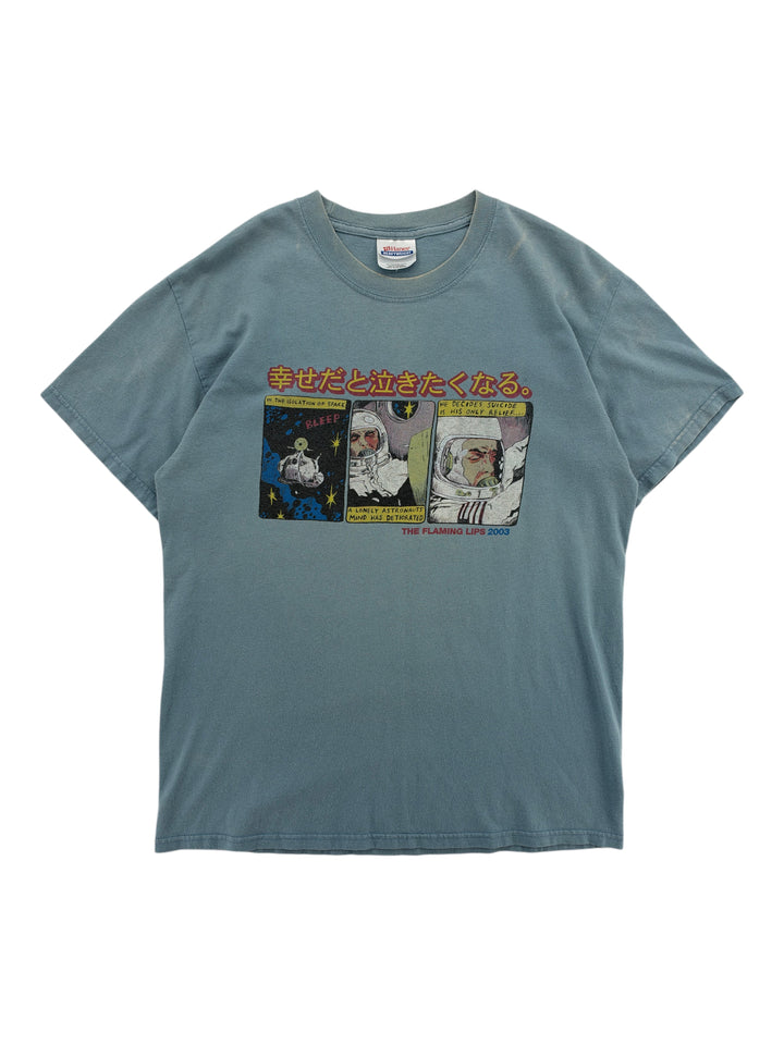 Exile Vintage 2000s The Flaming Lips Space Is The Place graphic t-shirt in faded blue with comic book print