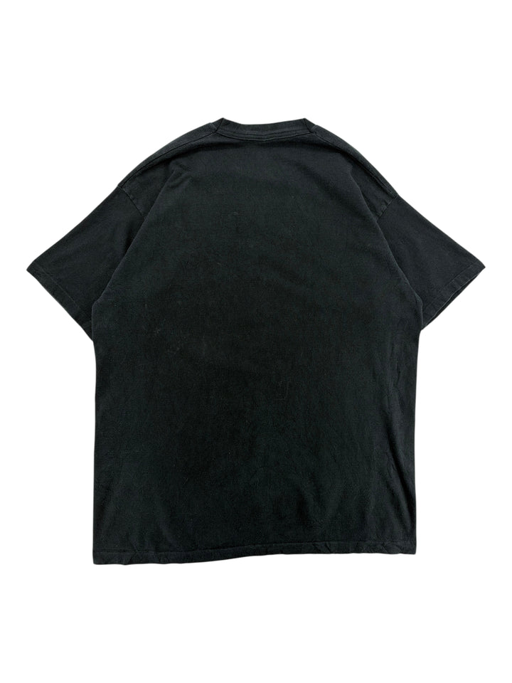 Exile Vintage 1990s The Tick Eat My Justice black cotton t-shirt, back view of an oversized 2XL vintage graphic tee.