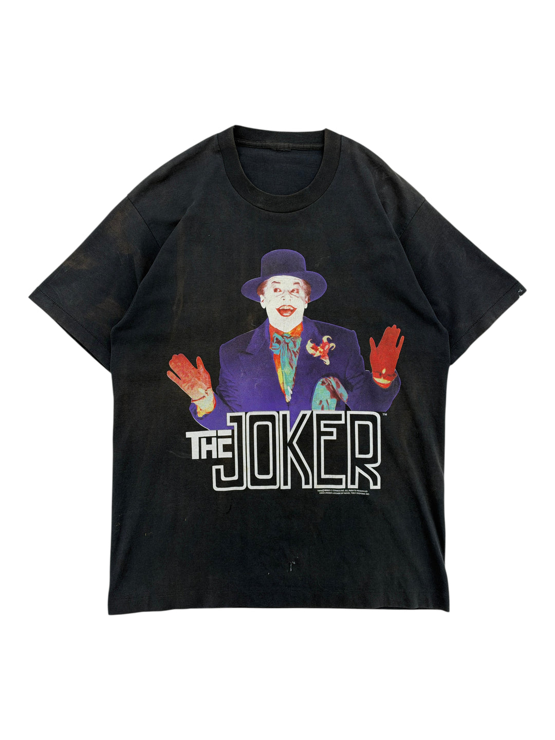 Exile Vintage 1980s black Batman The Joker graphic t-shirt featuring a vintage character print on the front