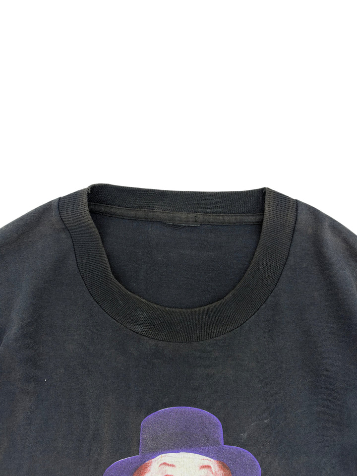 Exile Vintage black 1980s Batman The Joker graphic t-shirt featuring a ribbed crew neck collar