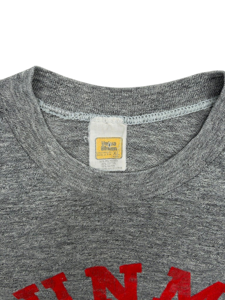 Exile Vintage 1980s UNM Lobos grey heathered t-shirt with vintage Velva Sheen tag detail