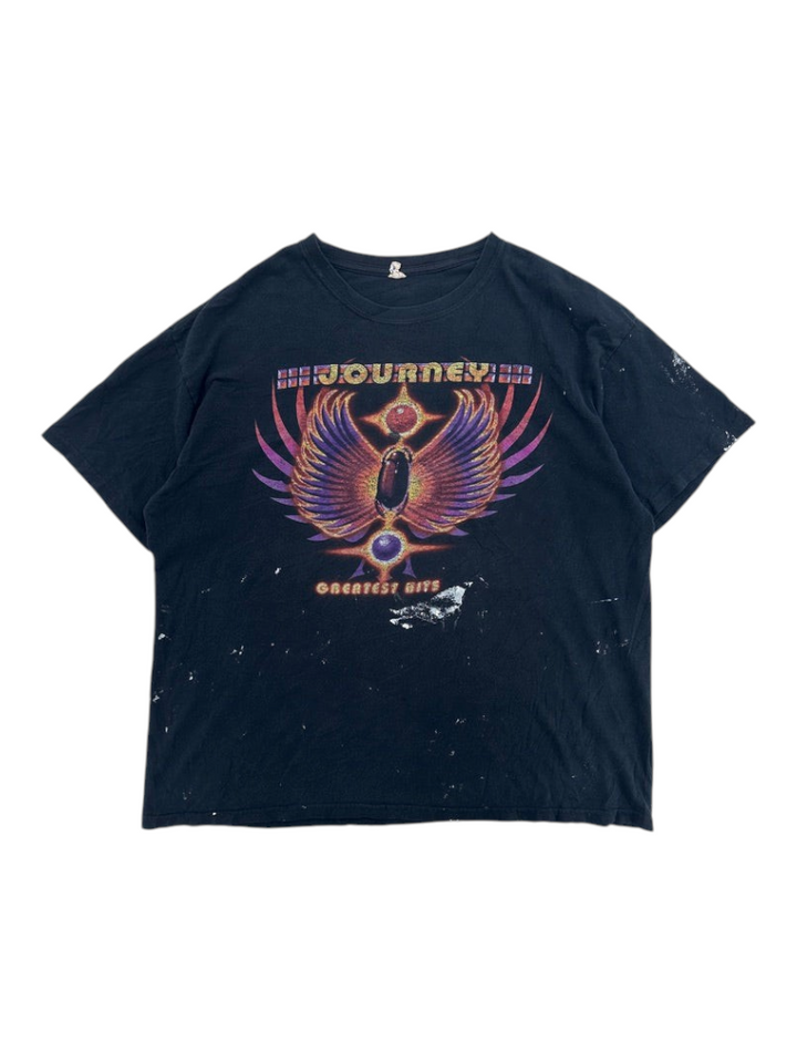 Exile Vintage black 2013 Journey Greatest Hits tour t-shirt with distressed graphic print in size XL