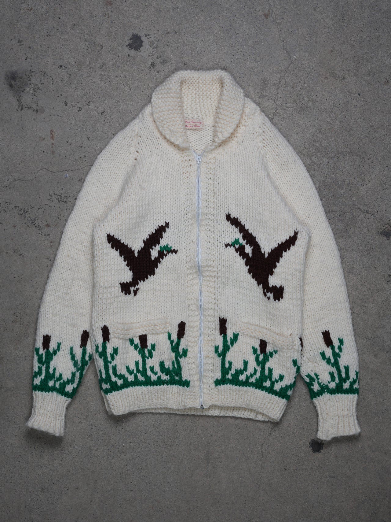 Vintage 1950s - “flying Duck”cowichan/curling Sweater