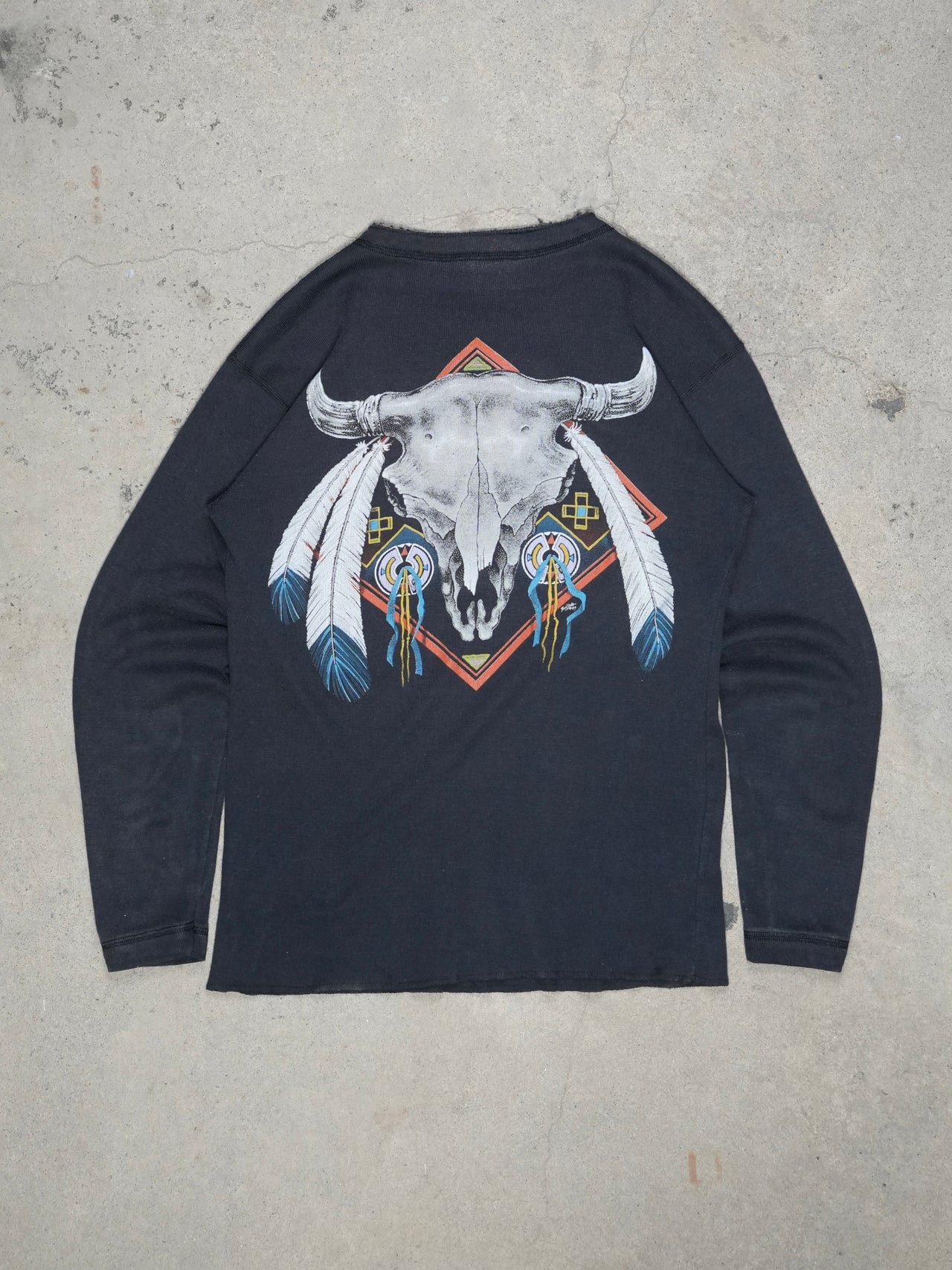 1980S/1990S - SOUTHWESTERN BUFFALO L/S HENELY T-SHIRT